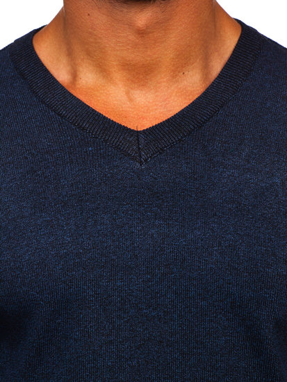 Homme Pull col V basic Bleu foncé Bolf S8530