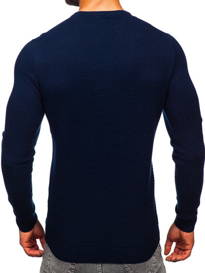 Homme Pull en coton Bleu foncé Bolf W6-21344