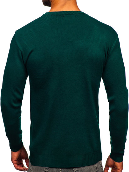 Homme Pull sweter col V basic Vert Bolf S8533