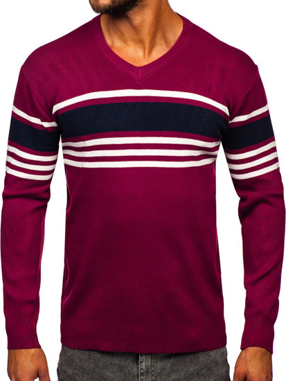 Homme Pull uni col V Violet Bolf S8536