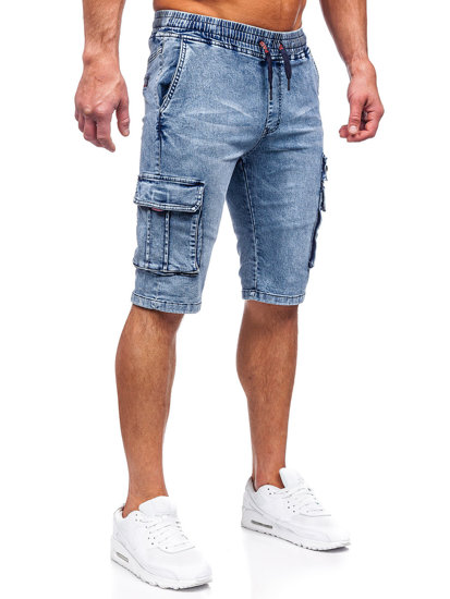 Homme Short cargo en jean Bleu Bolf HY816