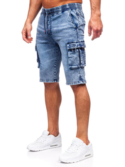 Homme Short cargo en jean Bleu Bolf HY818