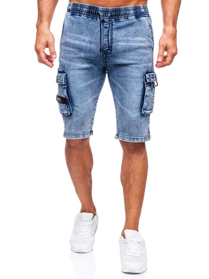 Homme Short cargo en jean Bleu Bolf HY818