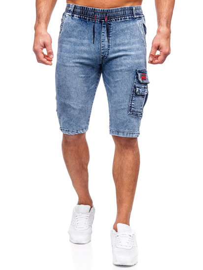 Homme Short cargo en jean Bleu Bolf HY820