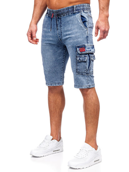 Homme Short cargo en jean Bleu Bolf HY820