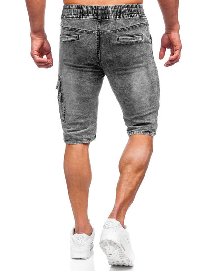 Homme Short cargo en jean Noir Bolf HY820