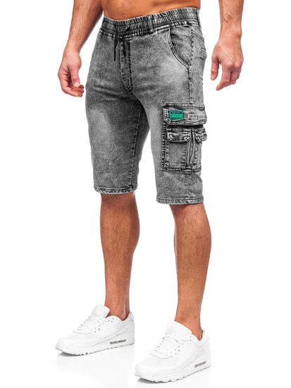 Homme Short cargo en jean Noir Bolf HY820