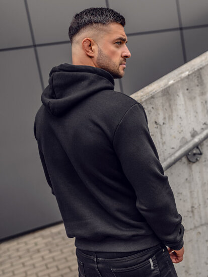 Homme Sweat à capuche épais Noir Bolf 02-A