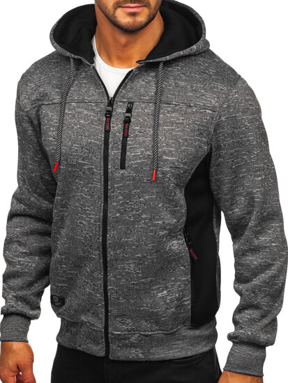 Homme Sweat-shirt à capuche chaud Anthracite Bolf TC1305