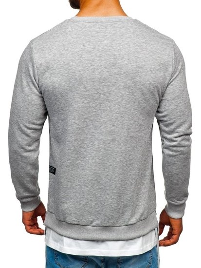 Homme Sweat-shirt avec imprimé Gris Bolf 11114