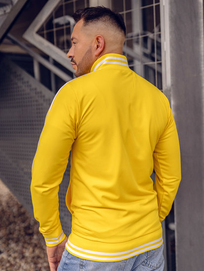 Homme Sweat-shirt col montant style rétro Jaune Bolf 11113A