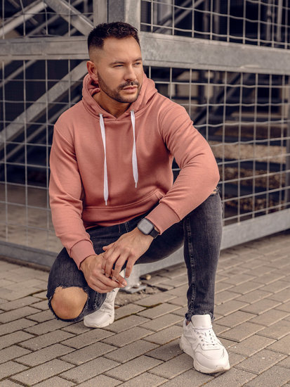 Homme Sweat-shirt épais à capuche Rose Bolf 1004A-1