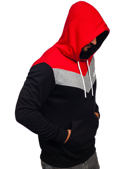 Homme Sweat-shirt imprimé à capuche Rouge Bolf W3878