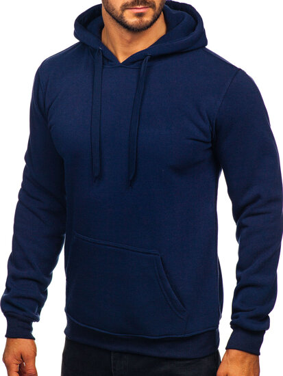 Homme Sweat-shirt kangourou à capuche Bleu foncé Bolf MB001