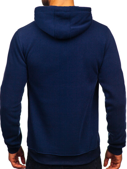 Homme Sweat-shirt kangourou à capuche Bleu foncé Bolf MB001