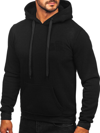 Homme Sweat-shirt kangourou à capuche Noir Bolf MB001