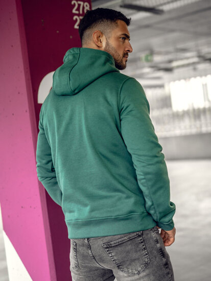 Homme Sweat-shirt kangourou à capuche Vert foncé Bolf 2009A