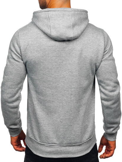 Homme Sweat-shirt kangourou à capuche imprimé Gris Bolf 14602