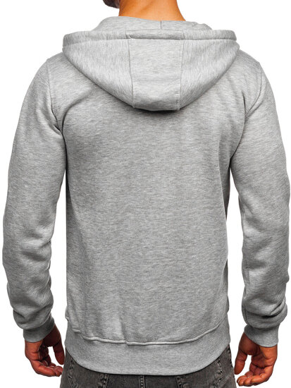 Homme Sweat-shirt kangourou à capuche imprimé Gris Bolf 14603