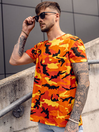 Homme T-shirt à imprimé camo Orange Bolf S807A1