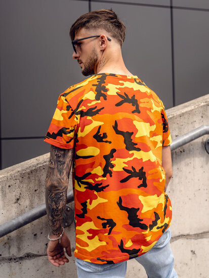 Homme T-shirt à imprimé camo Orange Bolf S807A1