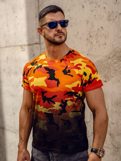 Homme T-shirt à imprimé camo Orange Bolf S808A1