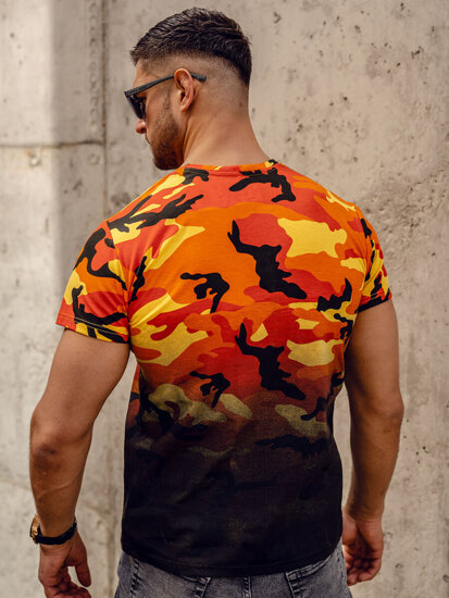 Homme T-shirt à imprimé camo Orange Bolf S808A1