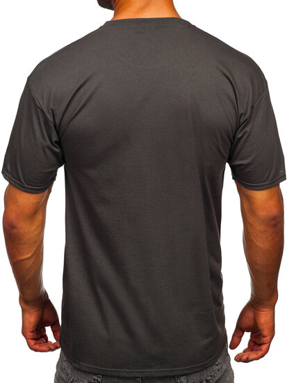 Homme T-shirt basic en coton Anthracite Bolf B459