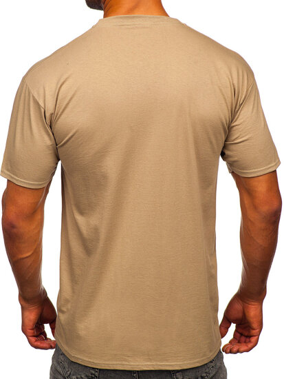 Homme T-shirt basic en coton Beige Bolf B459