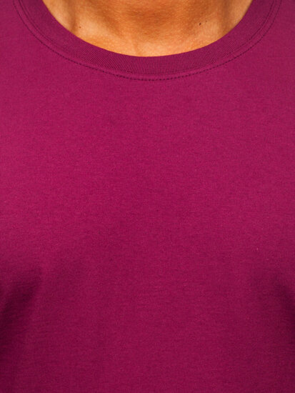 Homme T-shirt basic en coton Bordeaux Bolf B459