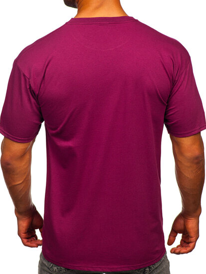 Homme T-shirt basic en coton Bordeaux Bolf B459