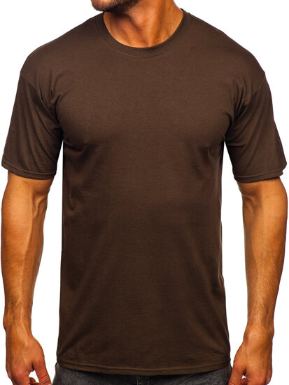 Homme T-shirt basic en coton Marron Bolf B459