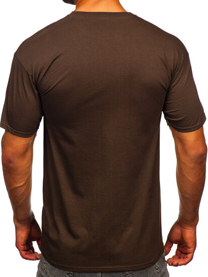 Homme T-shirt basic en coton Marron Bolf B459