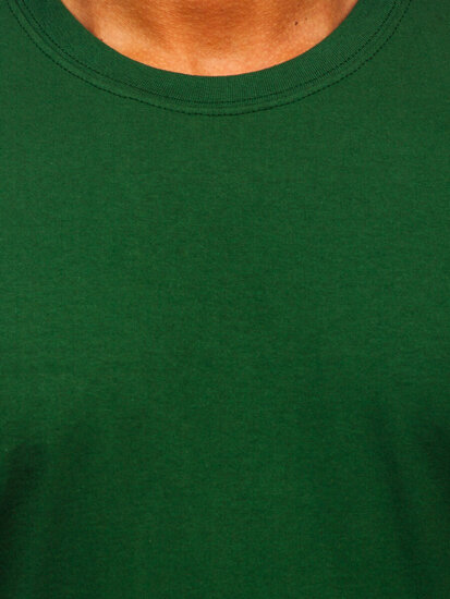 Homme T-shirt basic en coton Vert foncé Bolf B459