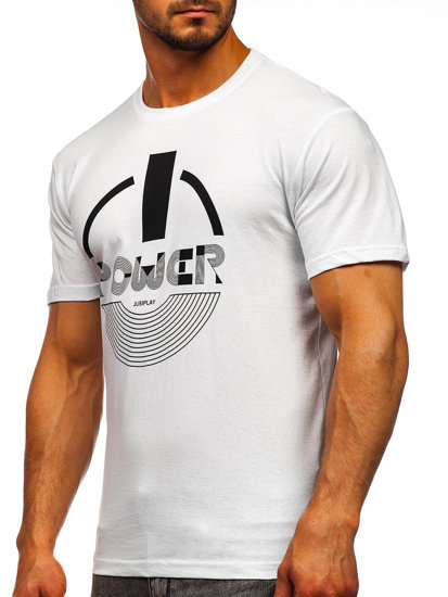 Homme T-shirt imprimé Blanc Bolf 0011