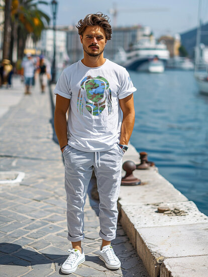 Homme T-shirt imprimé Blanc Bolf 192379-1