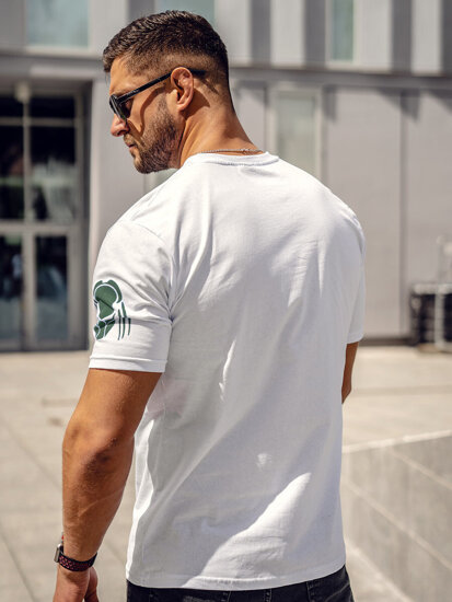 Homme T-shirt imprimé Blanc Bolf 192379A