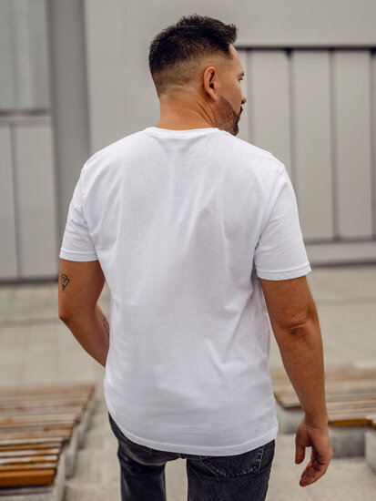 Homme T-shirt imprimé en coton Blanc Bolf 14780A