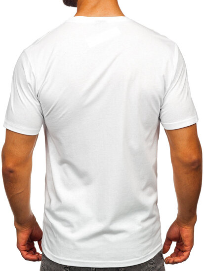 Homme T-shirt imprimé en coton Blanc Bolf 5032