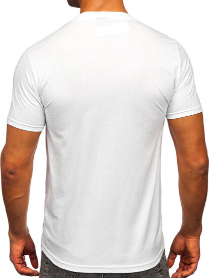 Homme T-shirt imprimé en coton Blanc Bolf 5035