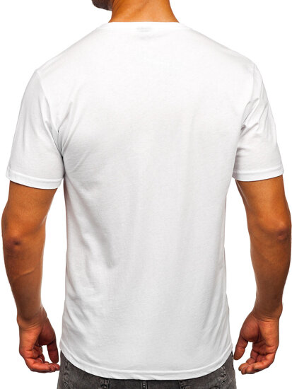 Homme T-shirt imprimé en coton Blanc Bolf 5066