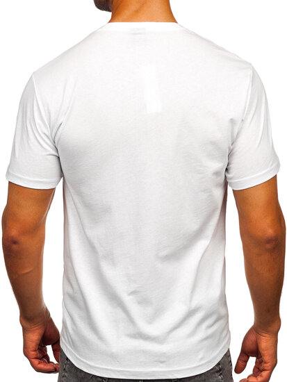 Homme T-shirt imprimé en coton Blanc Bolf 5067