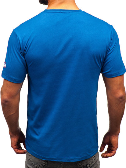 Homme T-shirt imprimé en coton Bleu Bolf 14741