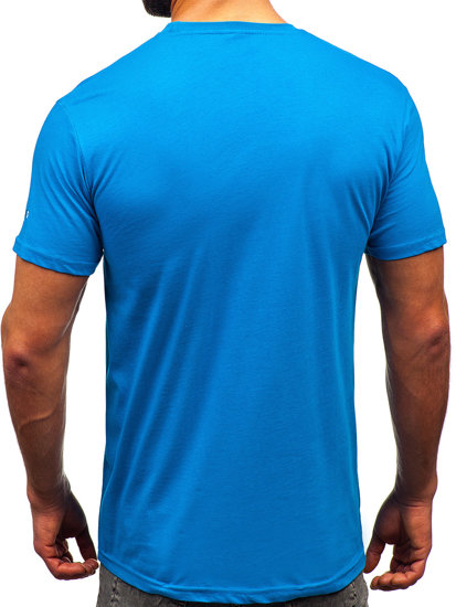 Homme T-shirt imprimé en coton Bleu ciel Bolf 14732