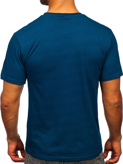 Homme T-shirt imprimé en coton Bleu foncé Bolf 143000