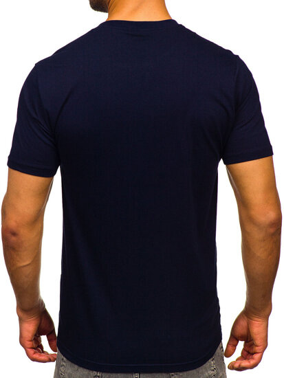 Homme T-shirt imprimé en coton Bleu foncé Bolf 5052