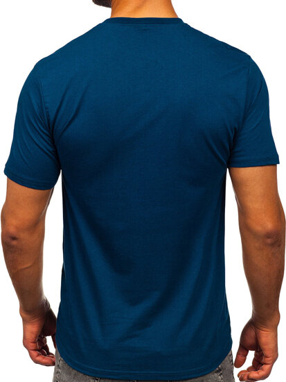 Homme T-shirt imprimé en coton Bleu foncé Bolf 5052