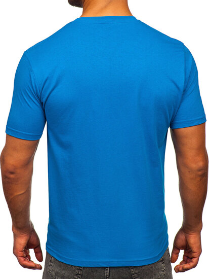 Homme T-shirt imprimé en coton Bleu moyen Bolf 5035