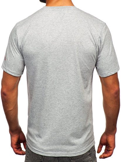 Homme T-shirt imprimé en coton Gris Bolf 14739