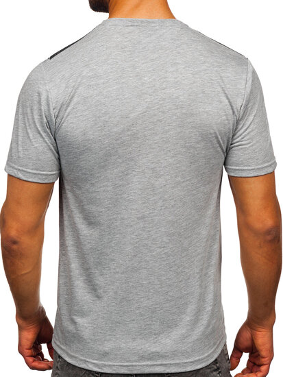 Homme T-shirt imprimé en coton Gris Bolf 5041